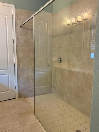 a bathroom with a shower