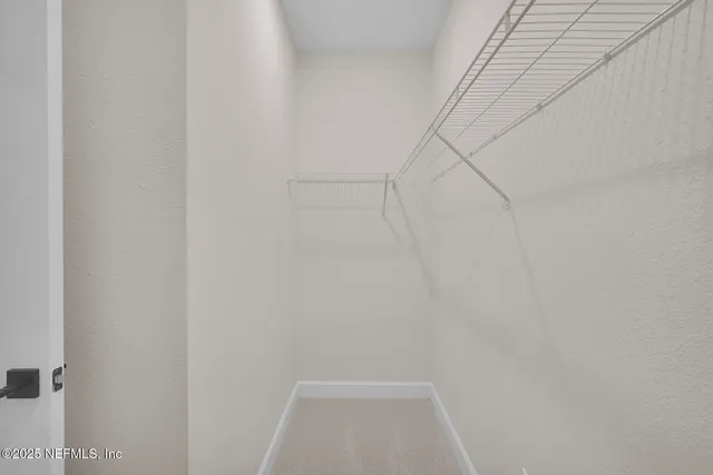 a view of small space with empty racks