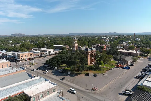 an aerial view of a city