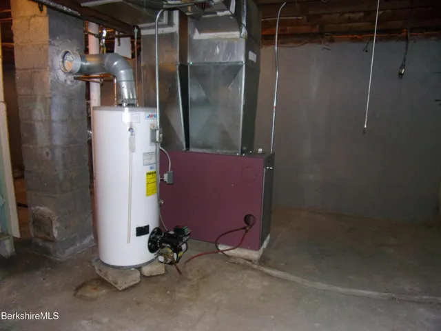 a close view of water heater room