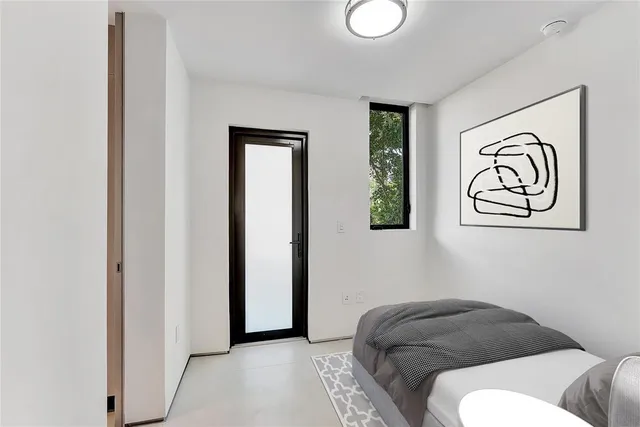 a view of a pathway both side of a building