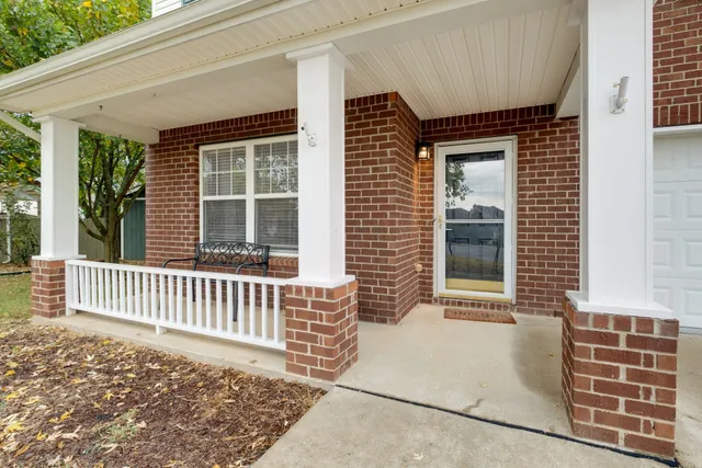 a front view of a house with a window