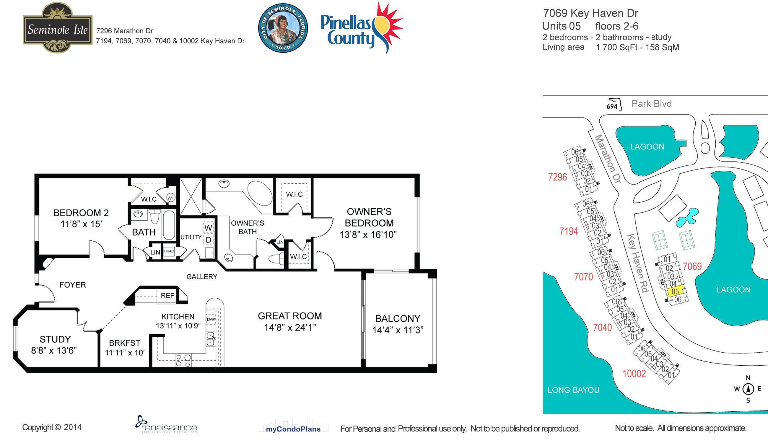 7069 Key Haven Road, Unit 205 Largo, FL 33777 - Photo 24 of 24 Floor Plan KEY HAVEN #205