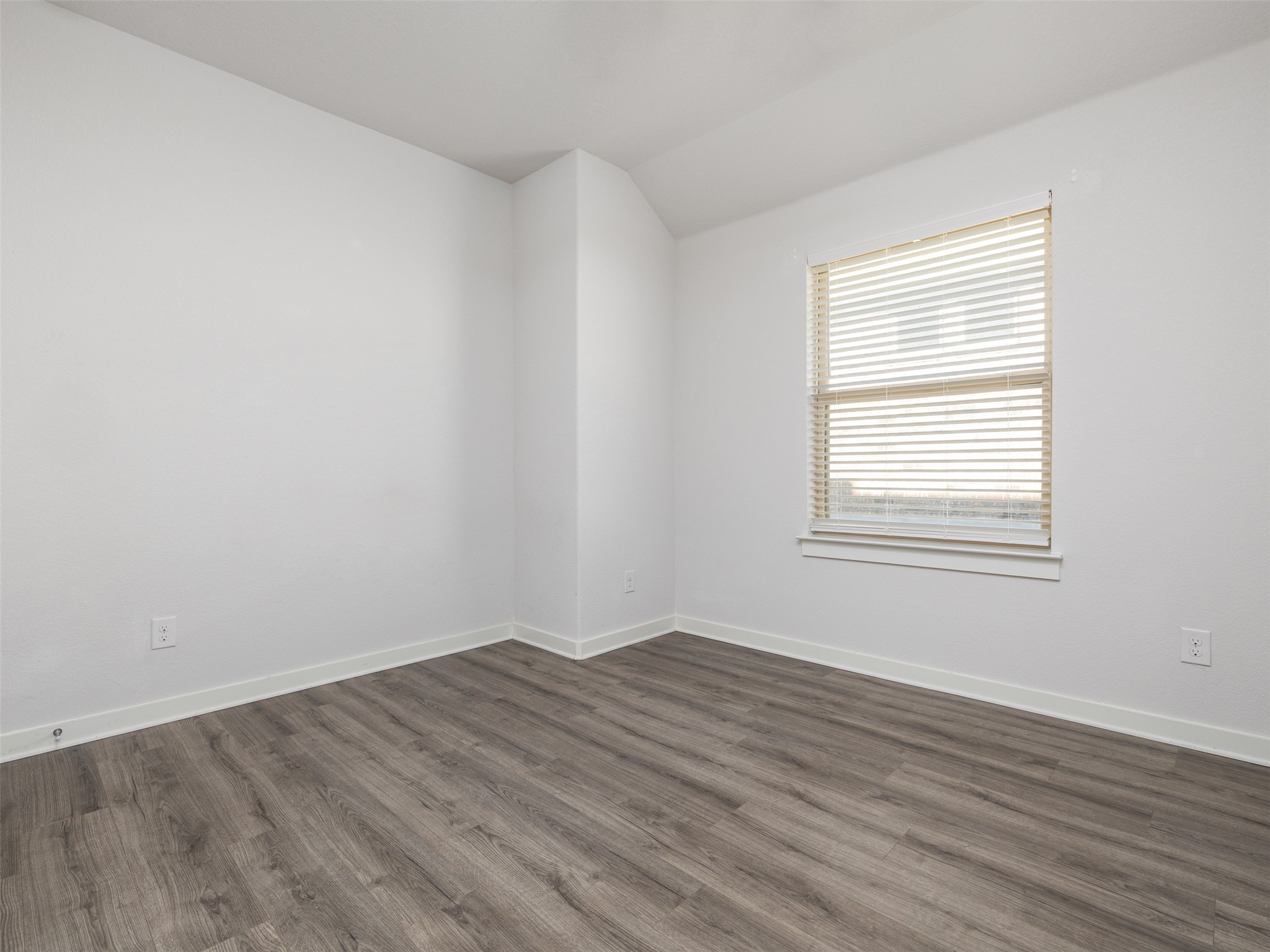 6856 Catania Loop Round Rock, TX 78665 - Photo 19 of 30 Empty room featuring dark wood-style floors and lofted ceiling