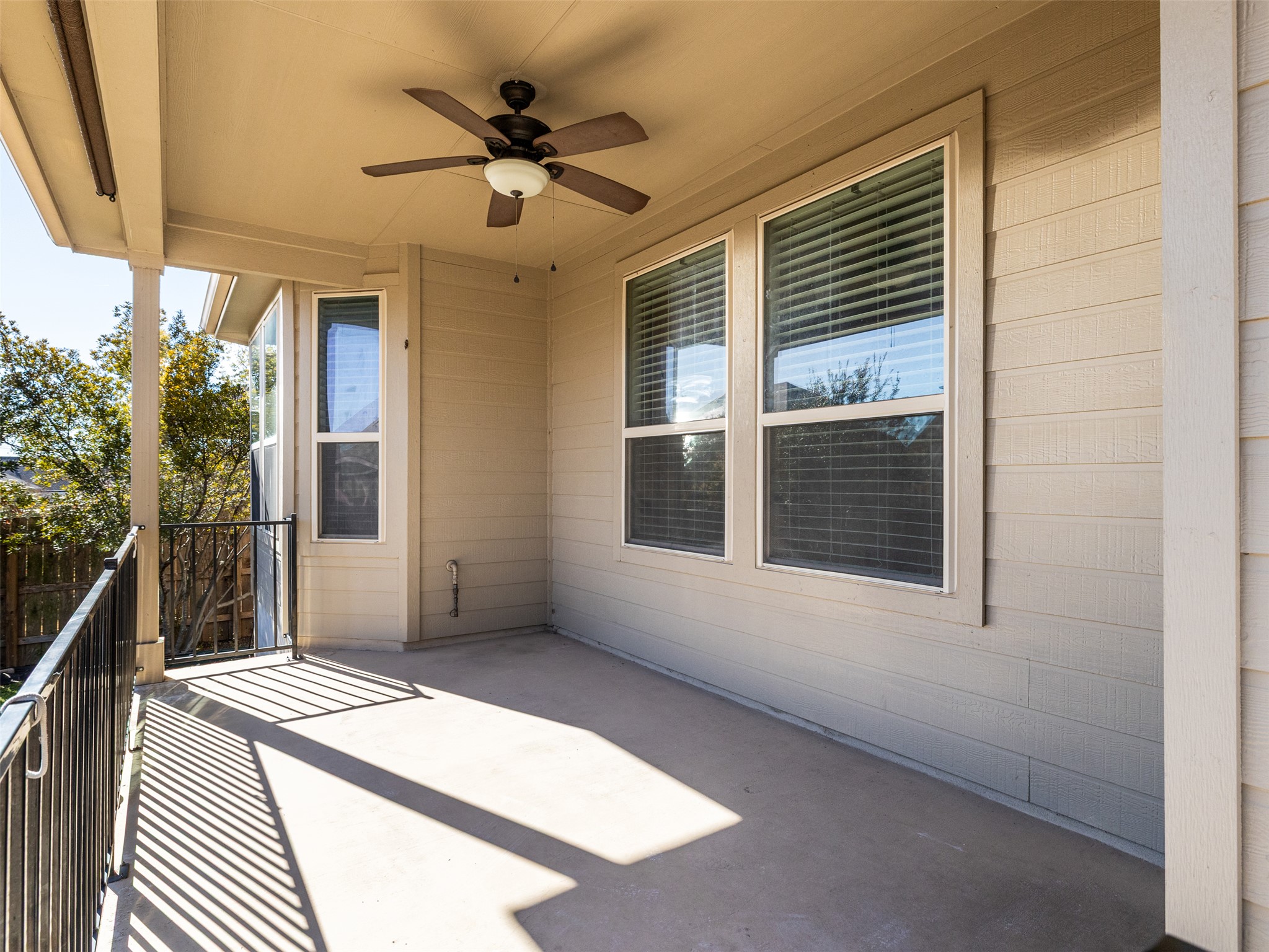 6856 Catania Loop Round Rock, TX 78665 - Photo 25 of 30 Balcony with a ceiling fan