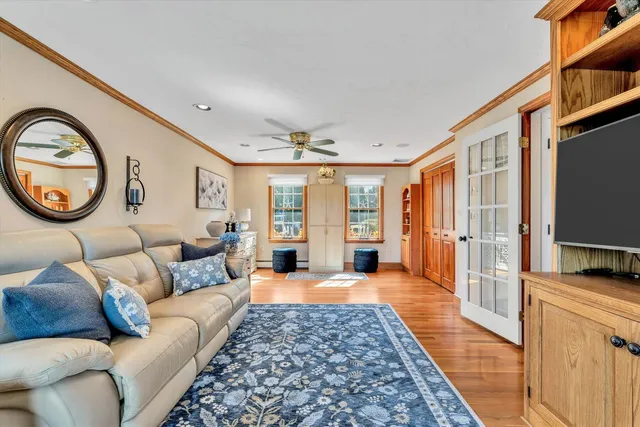 a view of a hallway with closet