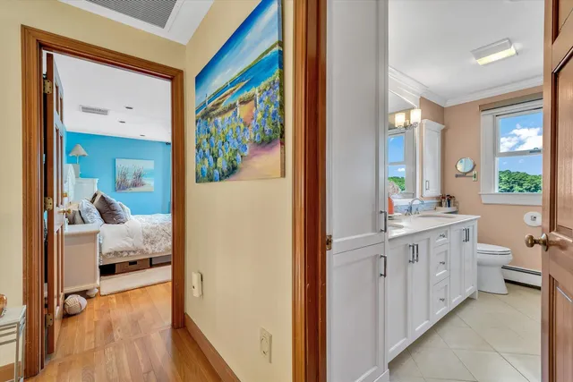 a backyard of a house with lots of green space