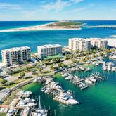 a view of a city with ocean view