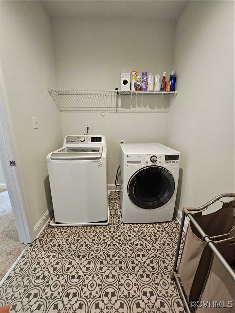 6840 Dunton Road Chesterfield, VA 23832 - Photo 30 of 44 Laundry area with light tile patterned floors and