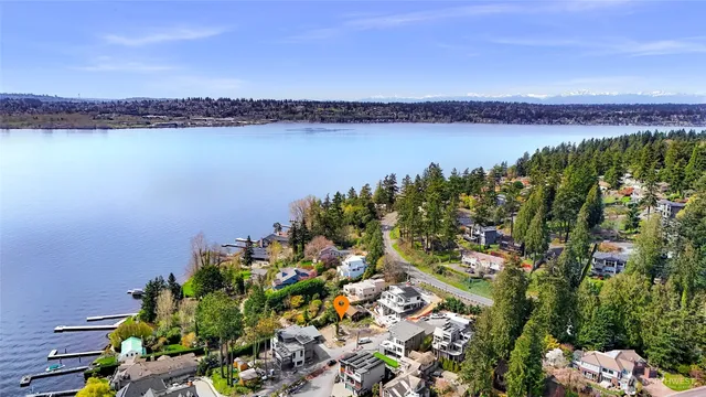 a view of a city and lake view