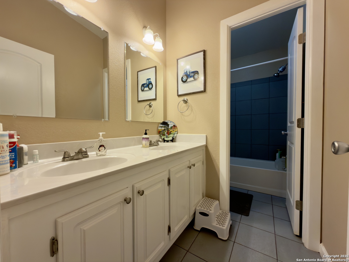 946 Frontier Lane Bandera, TX 78003 - Photo 16 of 49 a bathroom with a sink a vanity and a mirror