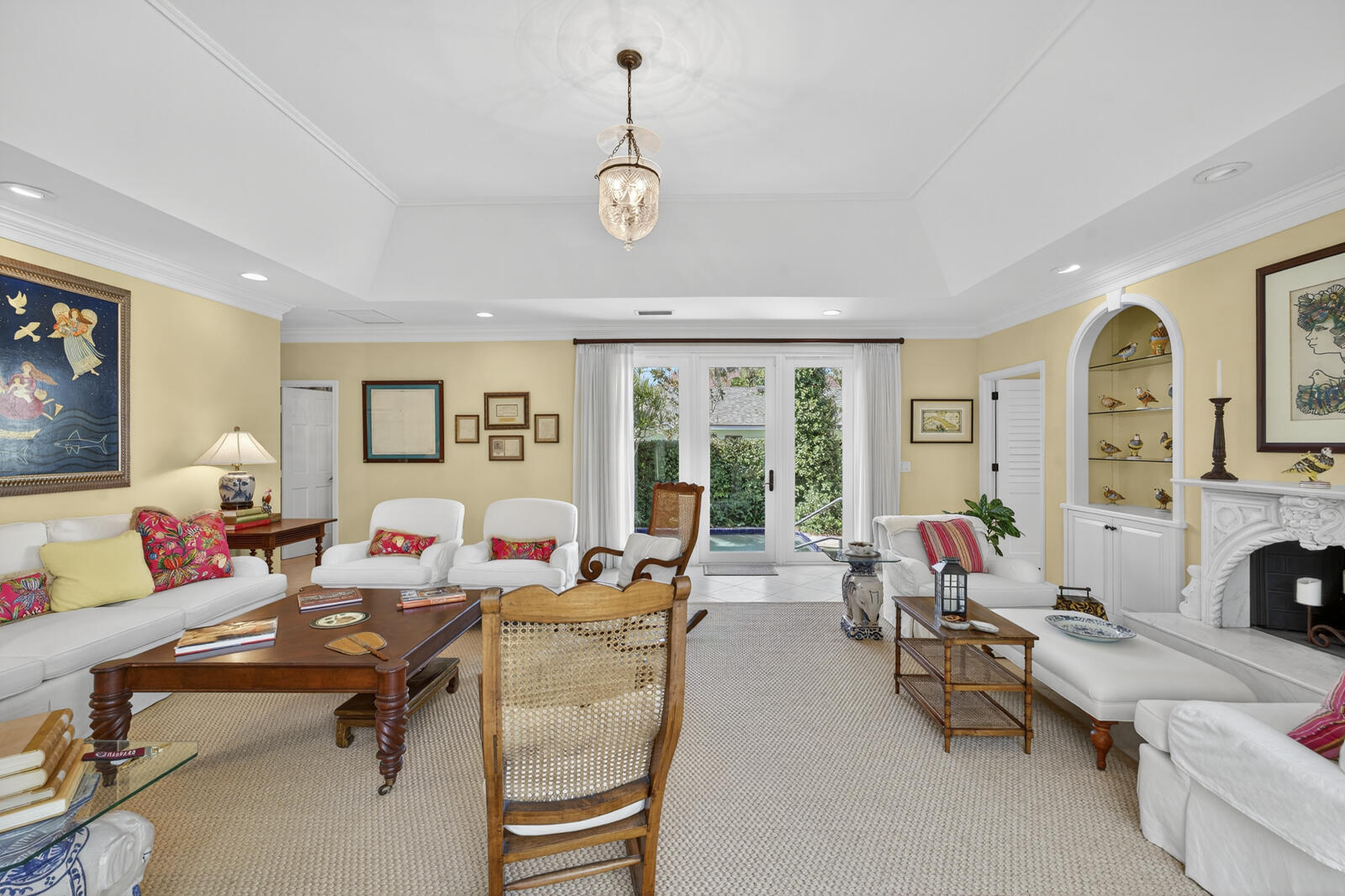 625 Riomar Drive Vero Beach, FL 32963 - Photo 9 of 54 a living room with furniture and a fireplace