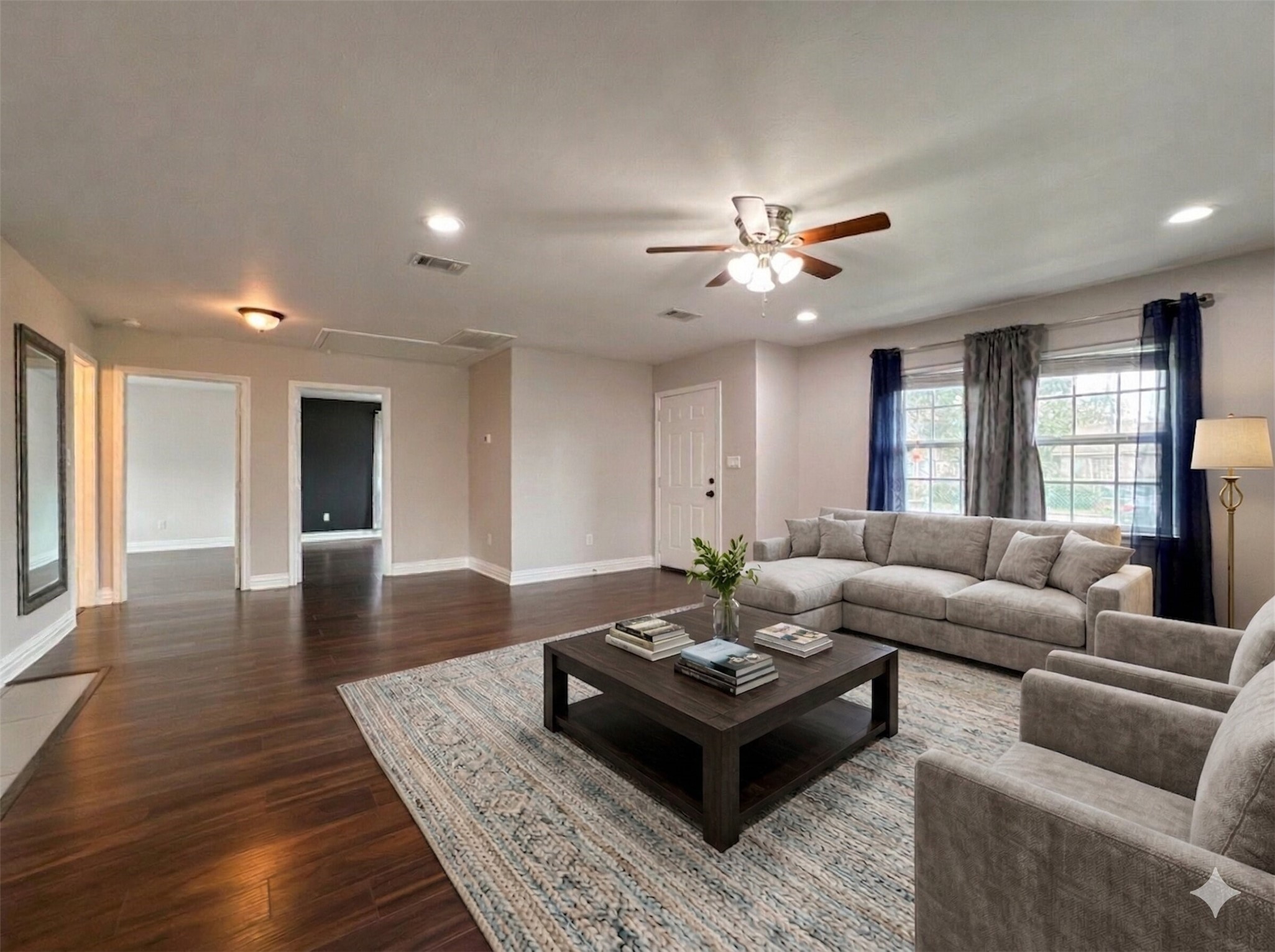 Photo has been virtually staged to show potential use of space. Furnishings and décor are not included.
