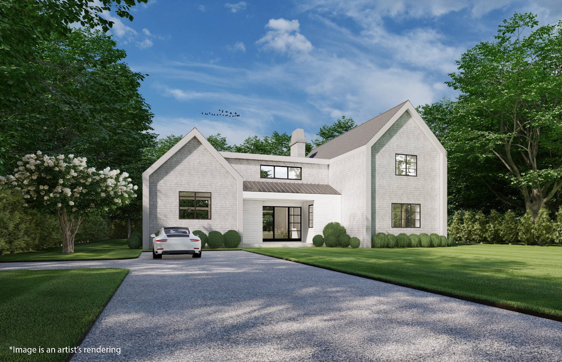 14 Rutland Road East Hampton, NY 11937 - Photo 2 of 12 a front view of a house with a garden and trees