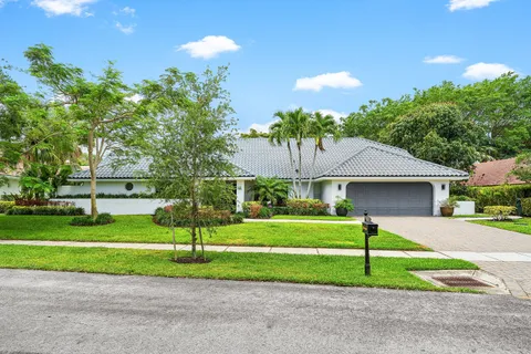 a view of a house with a big yard and a large tree