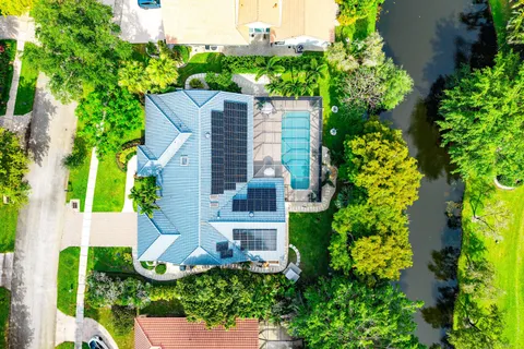 an aerial view of a house