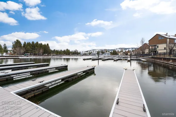a view of a roof deck with lake view