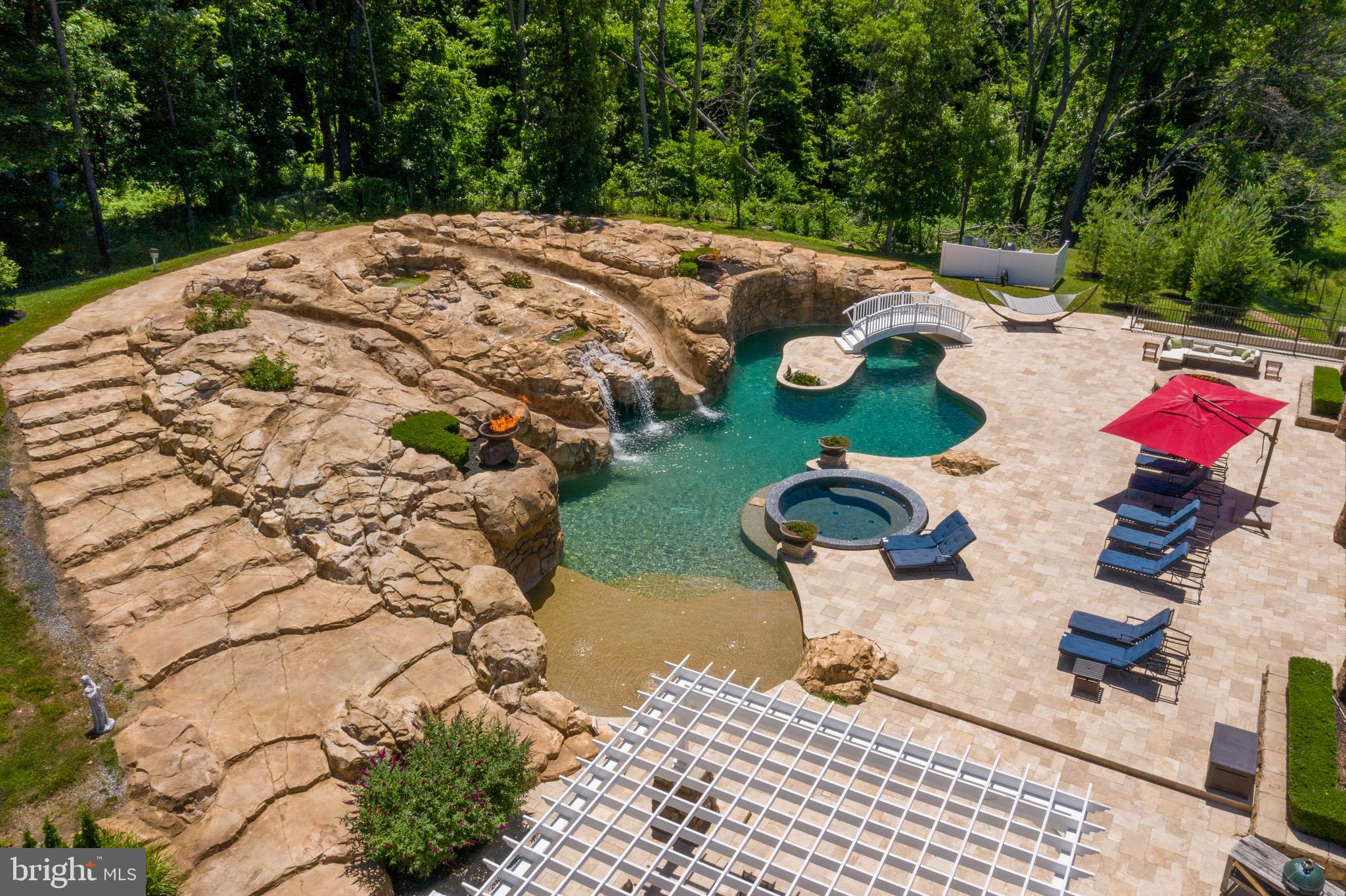 14416 Loyalty Road Leesburg, VA 20176 - Photo 14 of 61 Pool w/fire features, waterfall, slides, hot tub