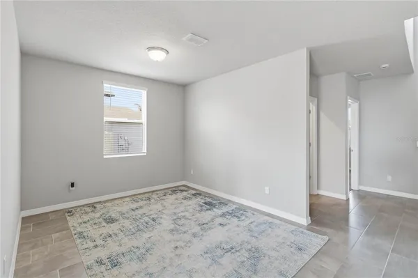 a view of a room with a window