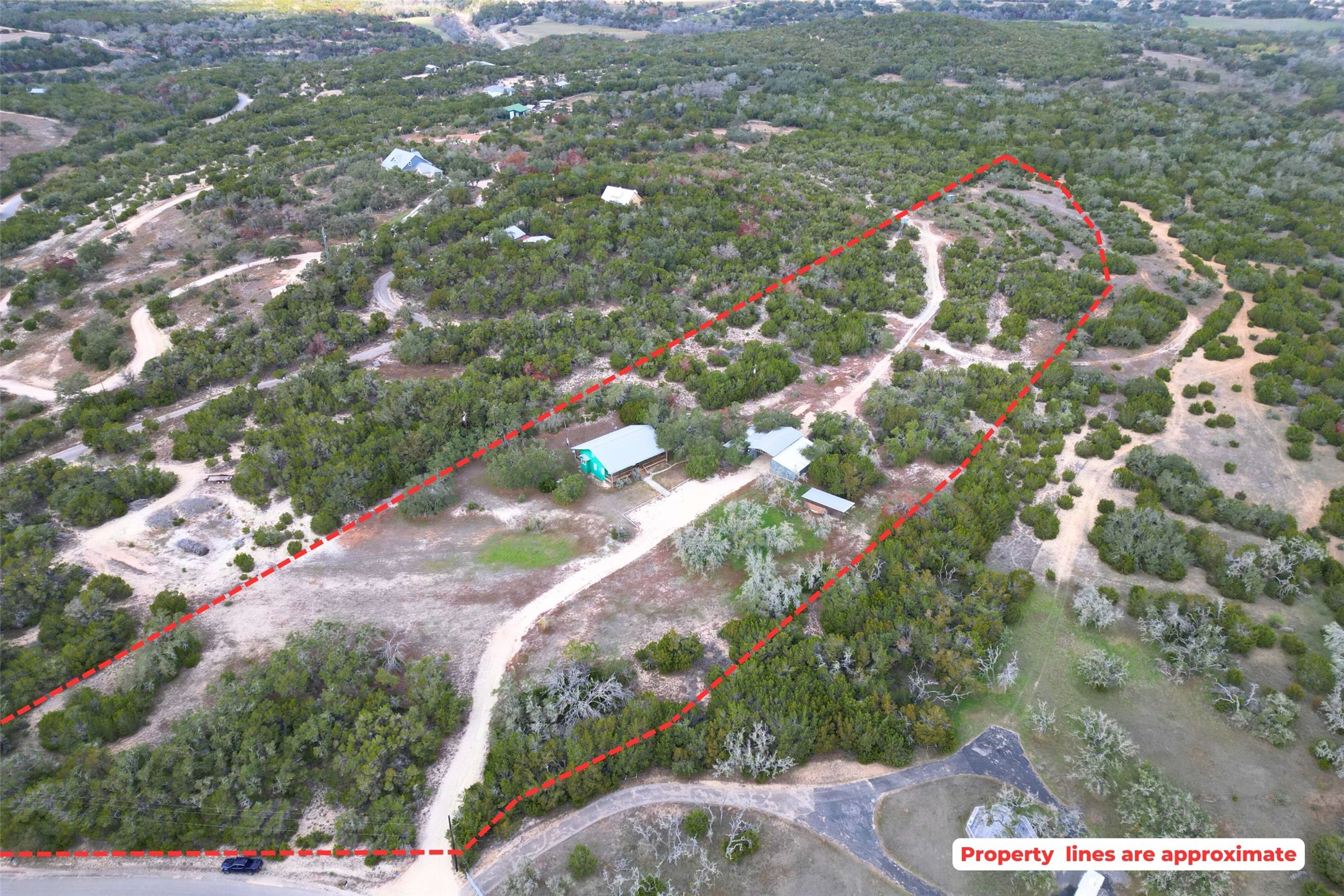 1401 Pursley Road Dripping Springs, TX 78620 - Photo 3 of 35 Aerial view of property's location featuring property boundaries highlighted