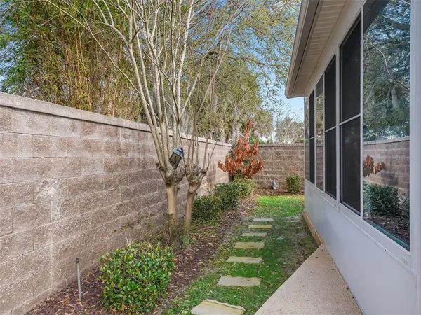 a view of a building with a large window
