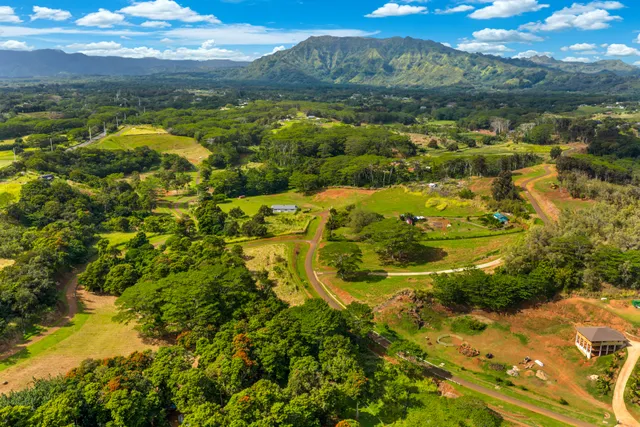 a view of a lake in middle of the town