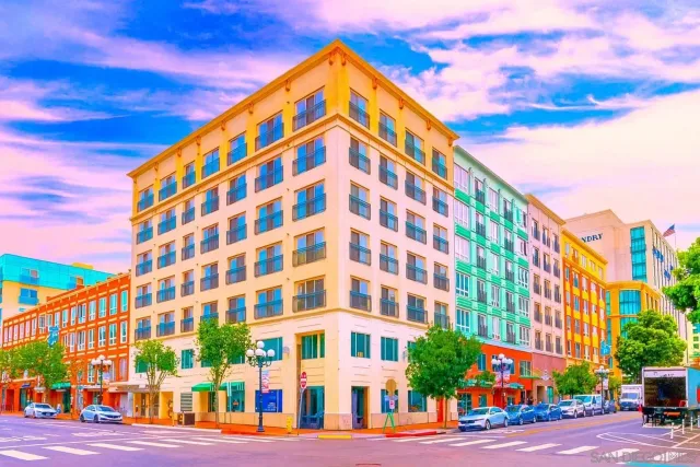 a front view of a building