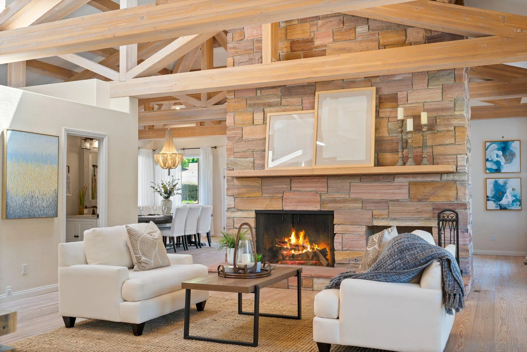 3111 Brookside Lane Encinitas, CA 92024 - Photo 6 of 40 a living room with furniture and a fireplace