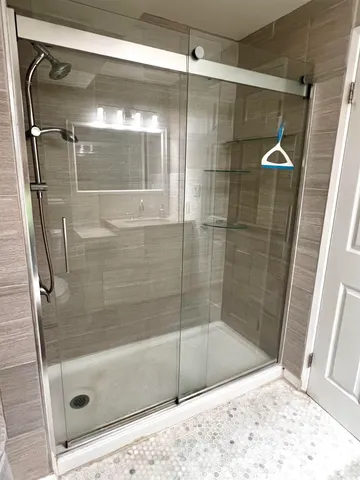 a bathroom with a shower