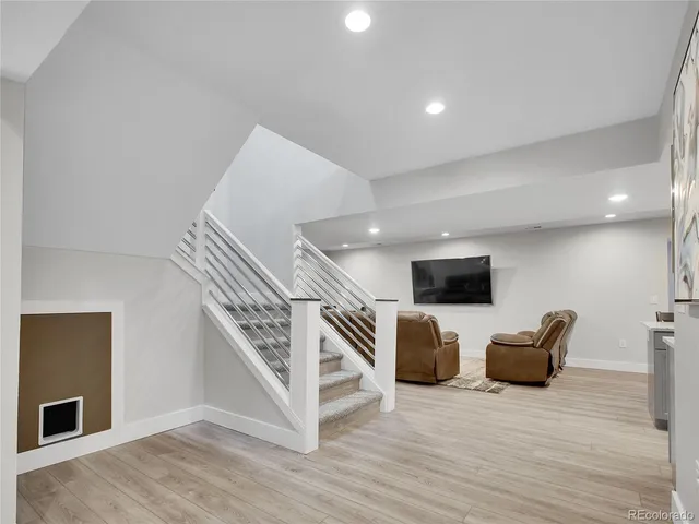 a view of a livingroom with a flat screen tv