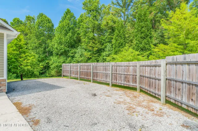 a view of backyard with green space
