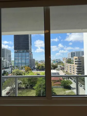 a view of a building from a window