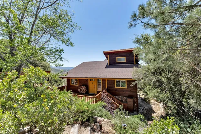 a view of a wooden door