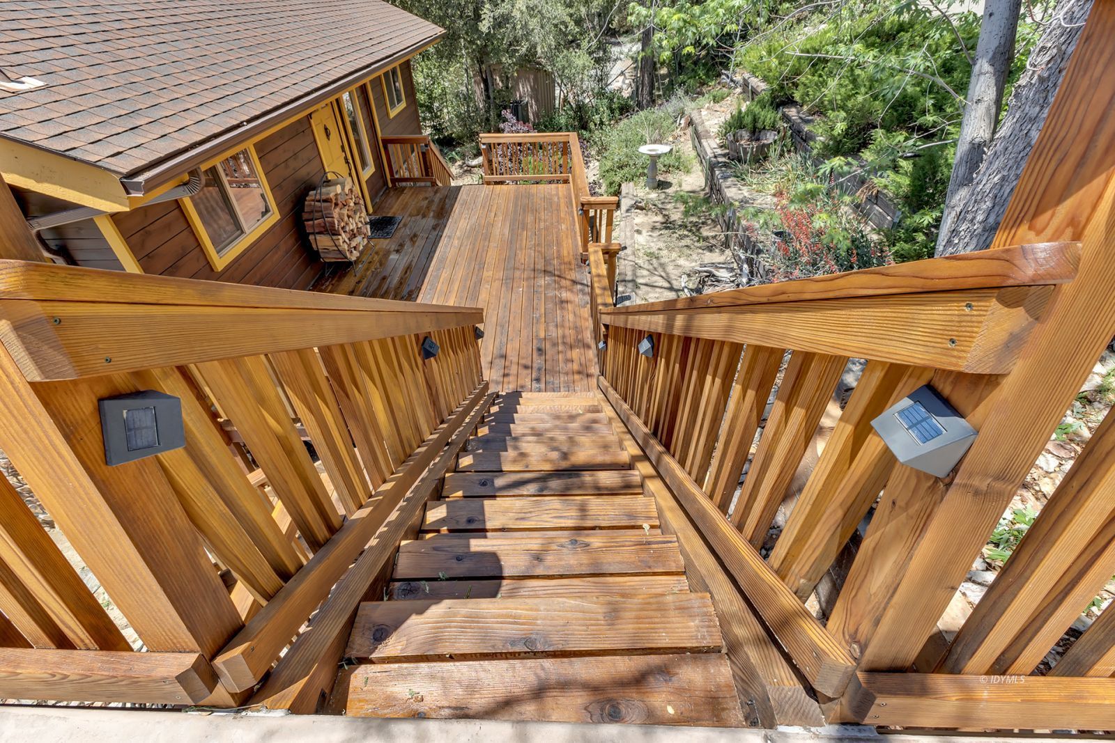 53015 Double View Drive Idyllwild, CA 92549 - Photo 18 of 99 a view of outdoor space with wooden deck and furniture