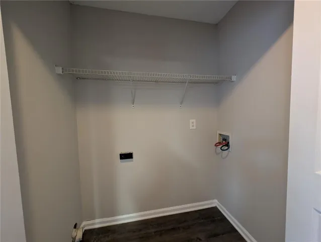 a view of small space with racks on the wall