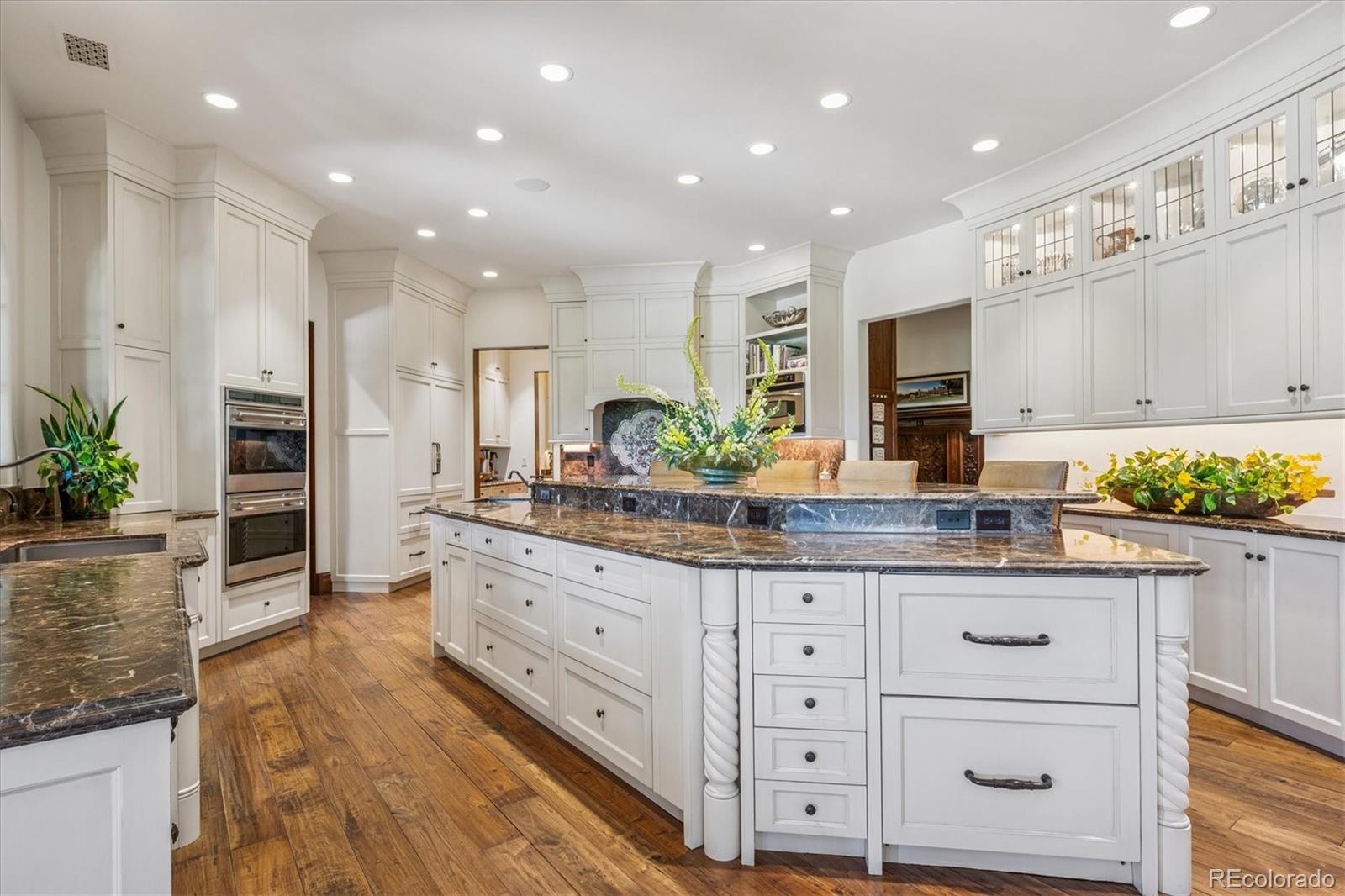 12 Lynn Road Cherry Hills Village, CO 80113 - Photo 4 of 50 a kitchen with granite countertop white cabinets and stainless steel appliances