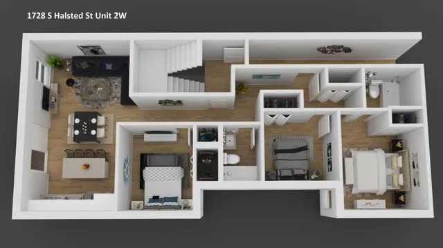 a picture of a living room with a baby crib