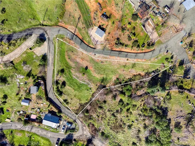 a view of a road with a yard