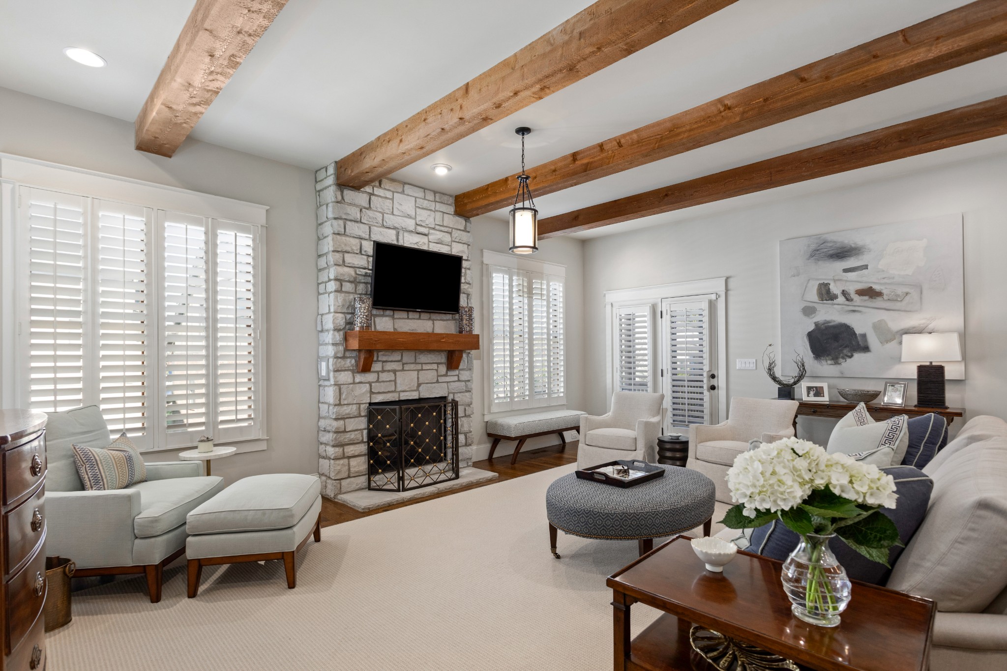 611 Estes Road Nashville, TN 37215 - Photo 11 of 27 a living room with furniture fireplace and a flat screen tv