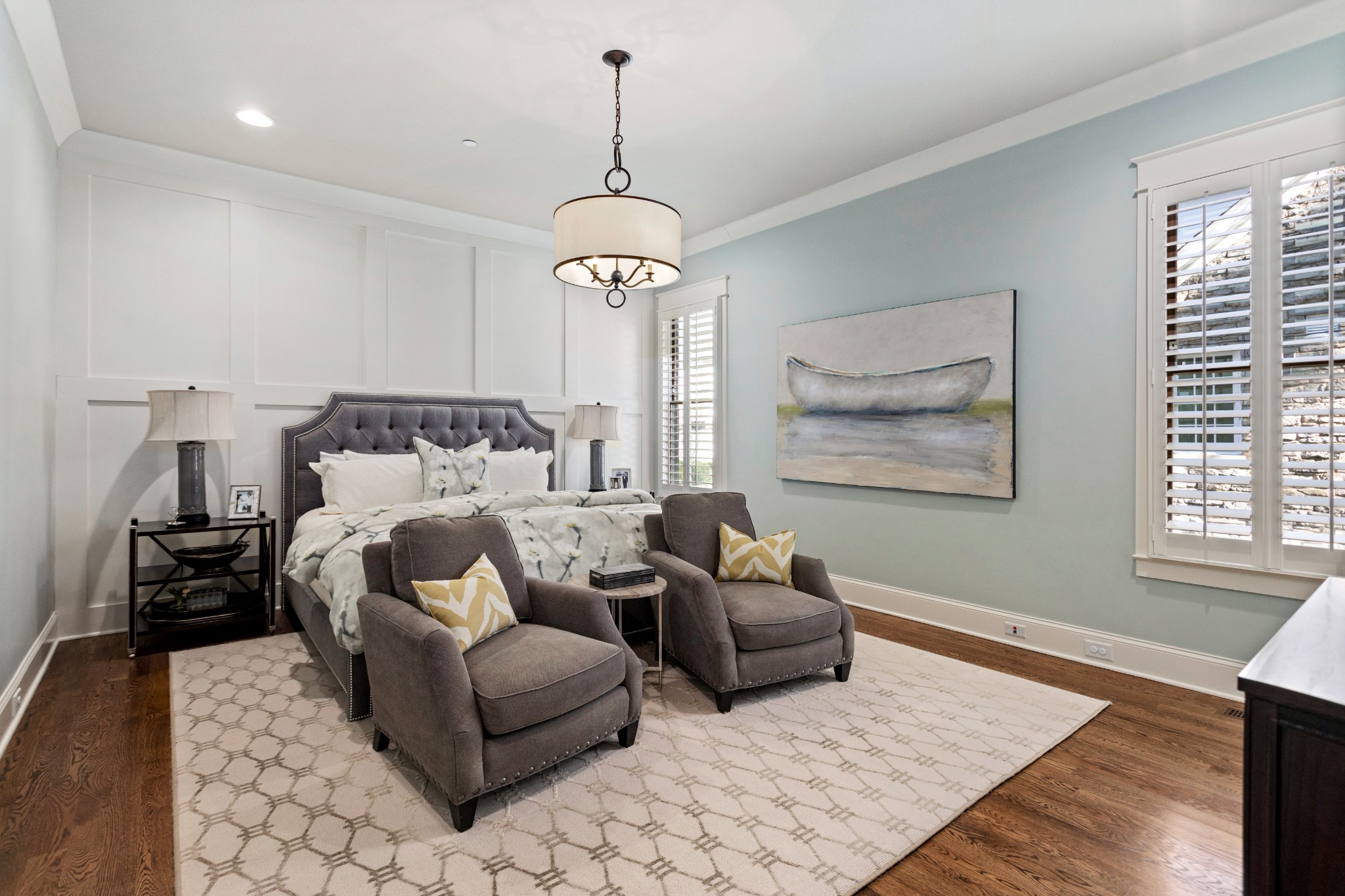 611 Estes Road Nashville, TN 37215 - Photo 12 of 27 a bedroom with furniture and a chandelier