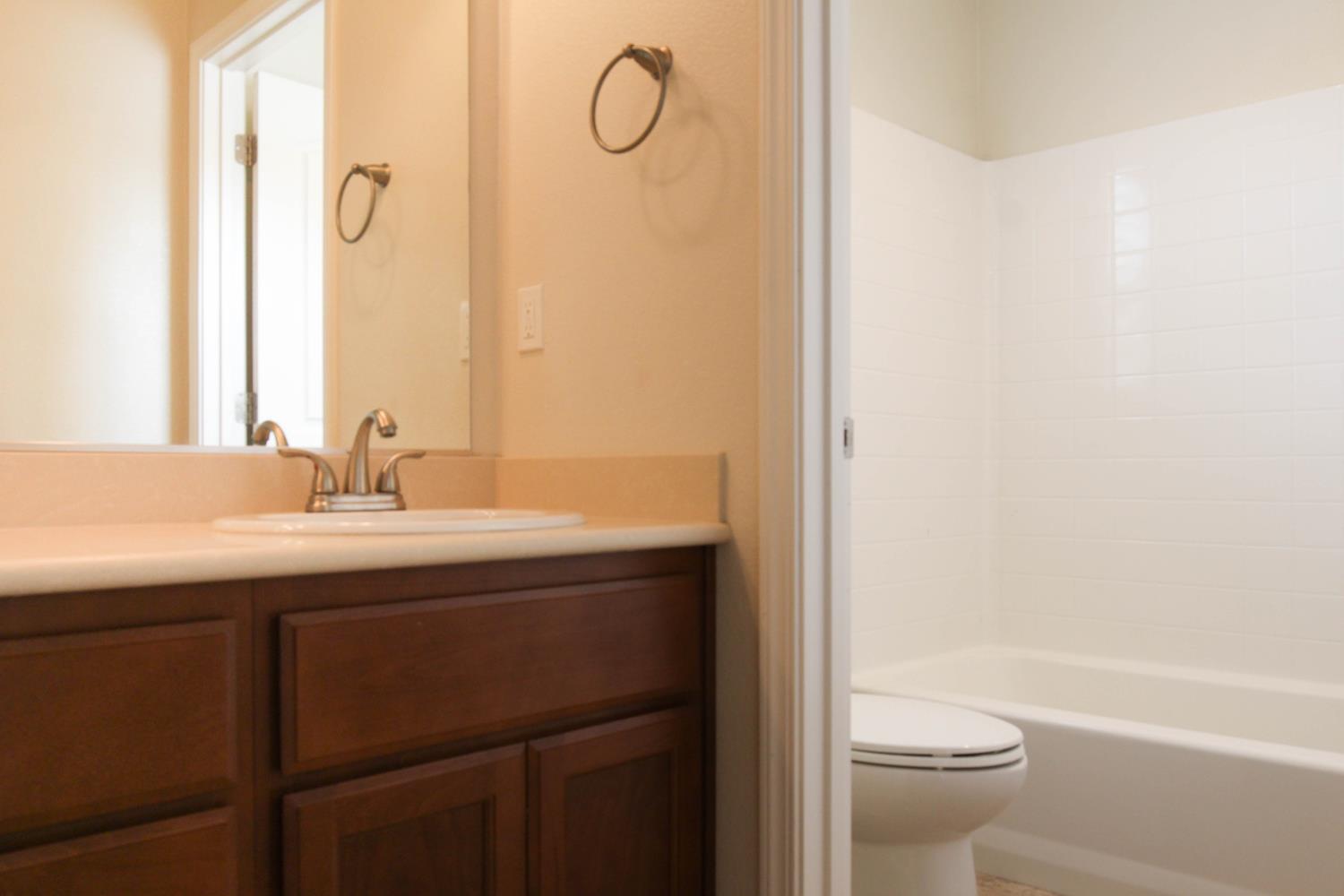 1817 Thomas Court Modesto, CA 95355 - Photo 11 of 20 a bathroom with a sink a toilet and shower