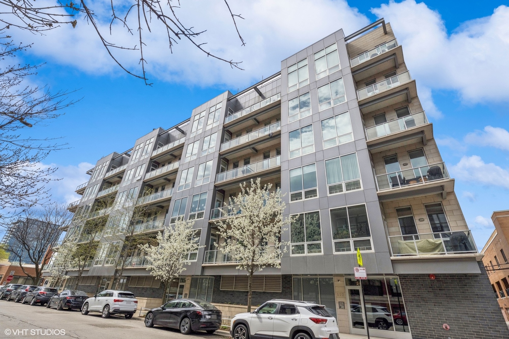 a front view of a building