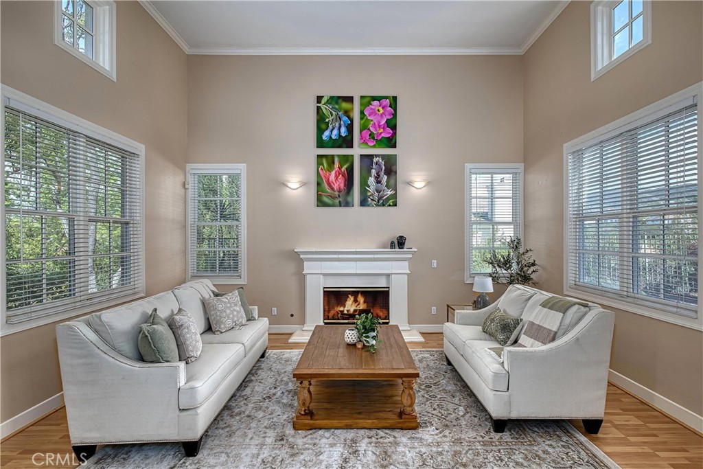 24932 Normans Way Calabasas, CA 91302 - Photo 8 of 63 a living room with furniture a rug and a fireplace