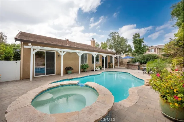a view of outdoor space yard swimming pool and porch