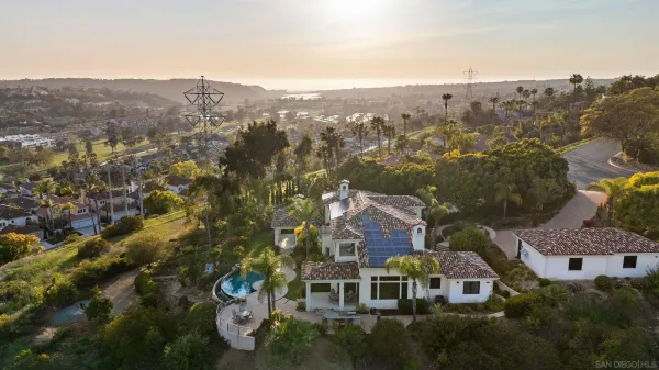 an aerial view of multiple house