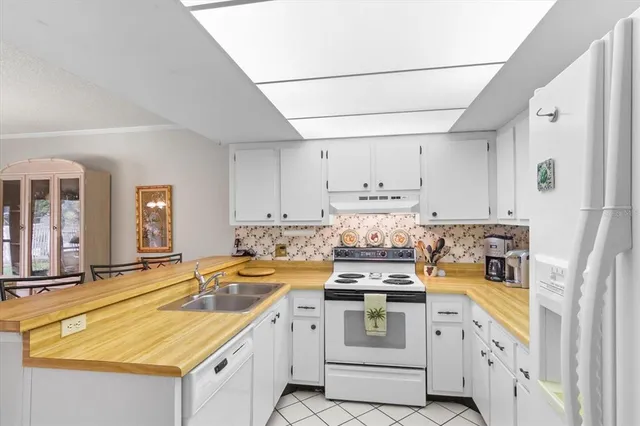 a kitchen with a stove a sink and a refrigerator