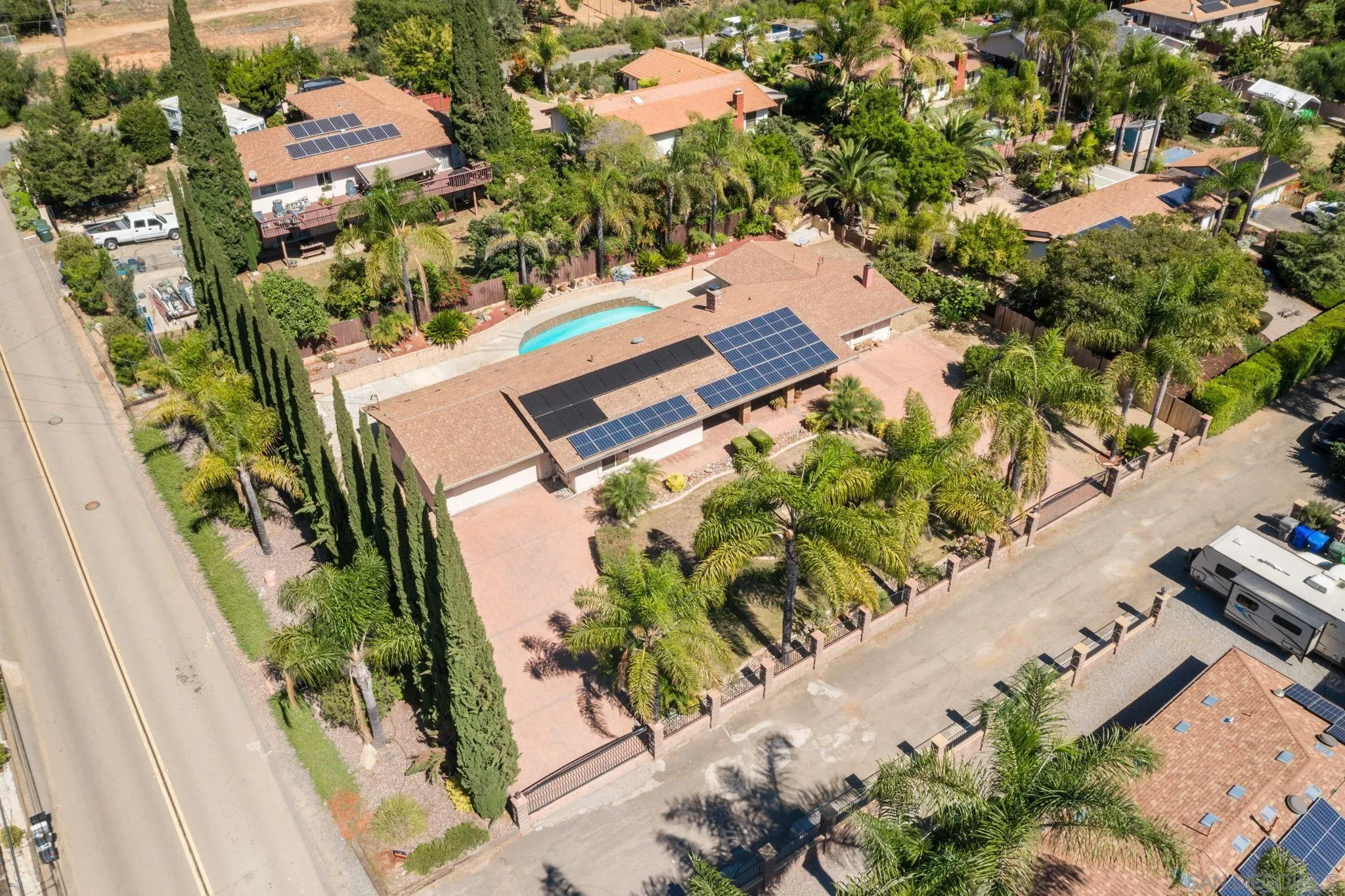 781 North Stage Coach Lane Fallbrook, CA 92028 - Photo 20 of 35 an aerial view of residential house with outdoor space and swimming pool