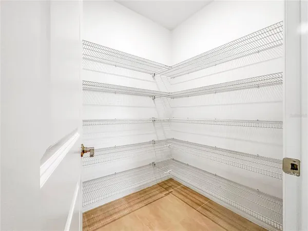 a view of a room with storage