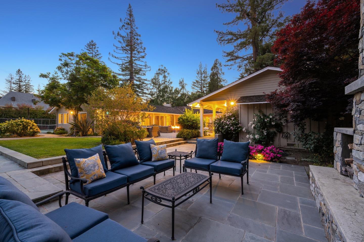 261 Atherton Avenue Atherton, CA 94027 - Photo 40 of 49 a view of a sitting area with furniture and a fire pit