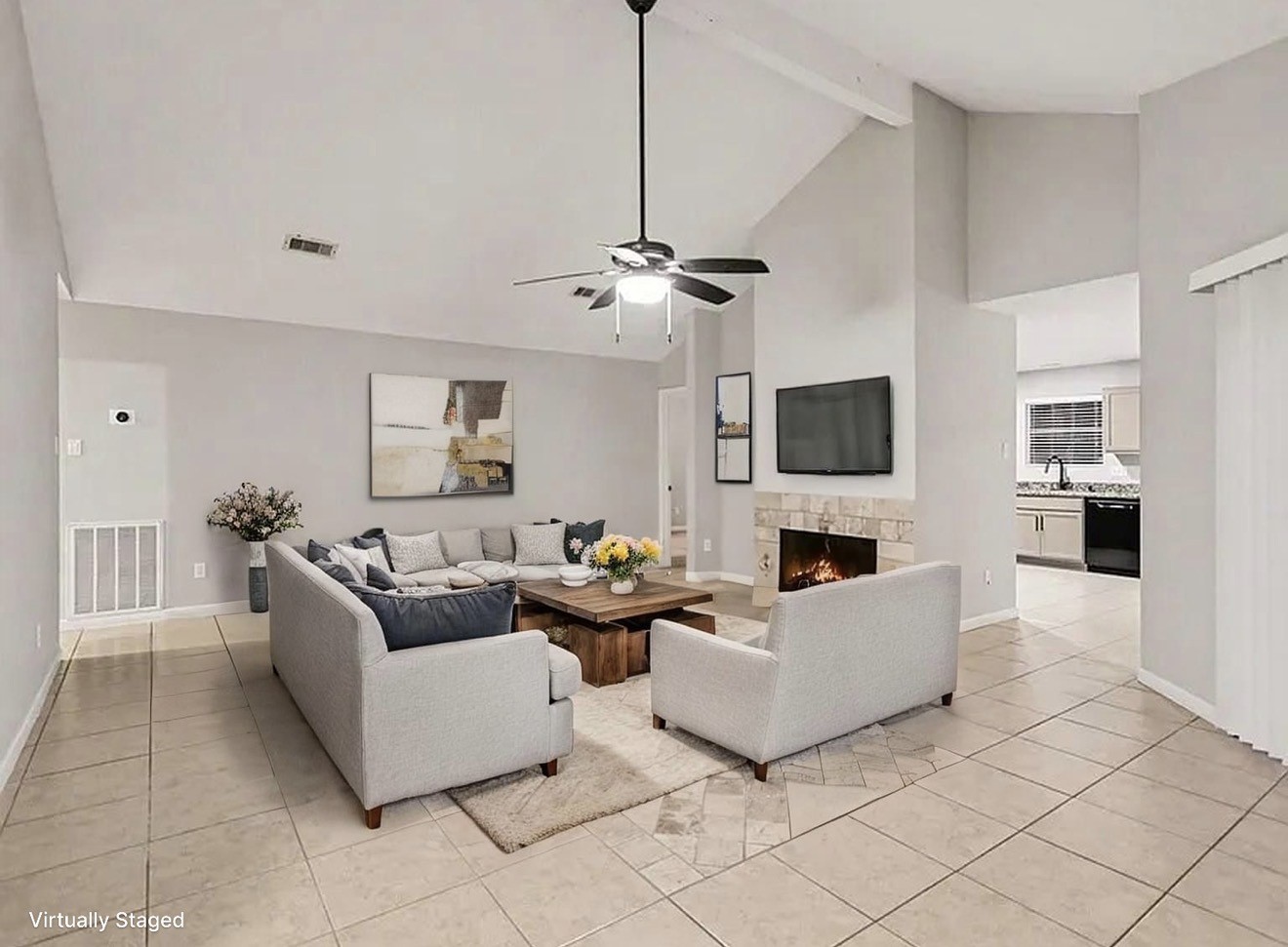 2450 Blackridge Road Houston, TX 77067 - Photo 4 of 21 a living room with furniture and a flat screen tv